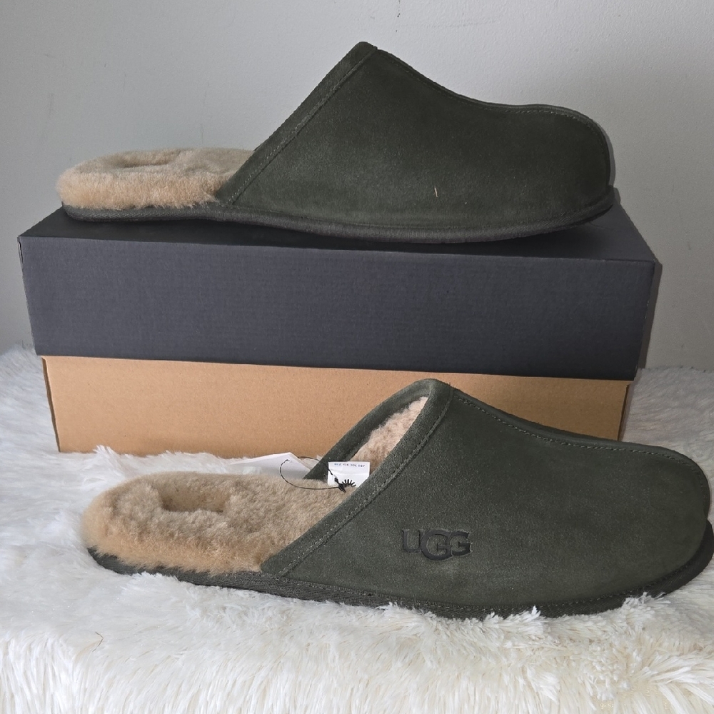 UGG Olive Suede Scuff Slip-On Slippers  Men US 18